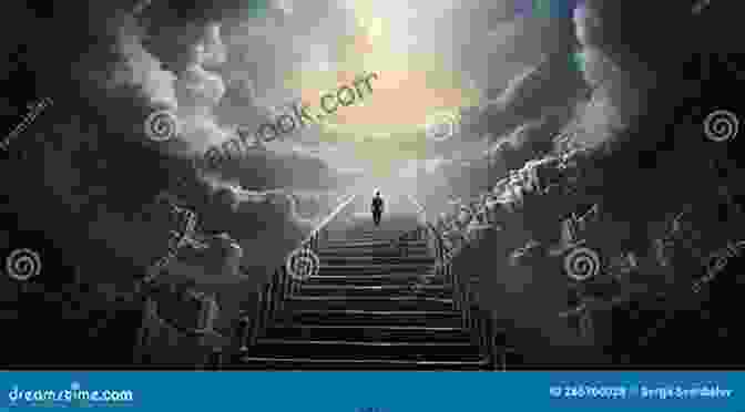 A Man Ascends A Dark, Winding Staircase, His Expression Filled With A Mixture Of Trepidation And Determination Forty Steps And Other Stories