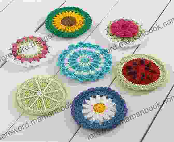 Crochet Pattern Everyday CD Coasters Set Pa935 Featuring Intricate Lacework And Vibrant Colors Crochet Pattern Everyday CD Coasters Set 1 PA935 R