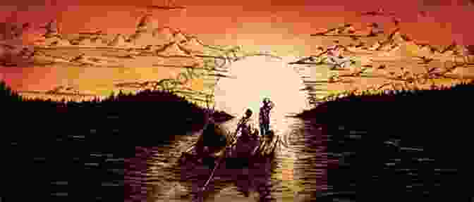 Huckleberry Finn And Jim Standing On The Banks Of The Mississippi River, Looking Out At The Sunset. Adventures Of Huckleberry Finn: Mark Twain (Fiction Adventures Of Huckleberry Finn Mark Twain Adventure Story Action Duke And Dauphin)