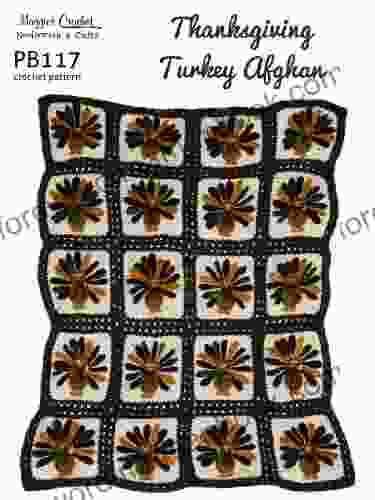 Crochet Pattern Thanksgiving Turkeys Afghan PB117 R