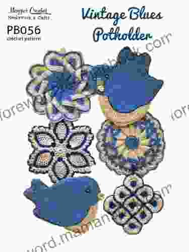 Crochet Pattern Vintage Blues Potholders PB056 R