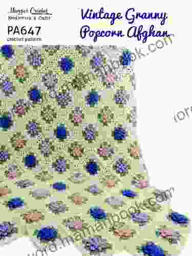 Crochet Pattern Vintage Pocorn Granny Afghan PA647 R